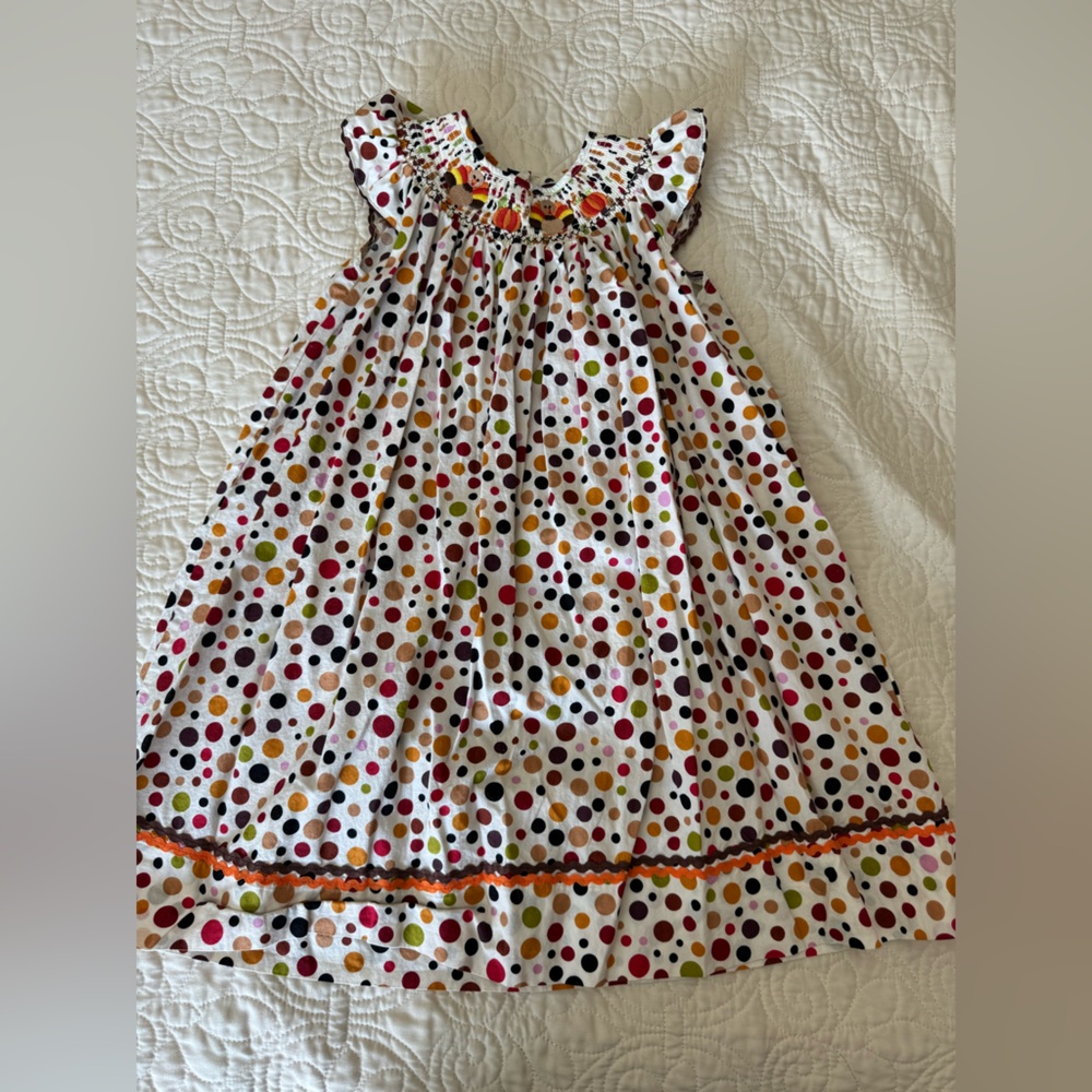 Smocked Thanksgiving turkey dress